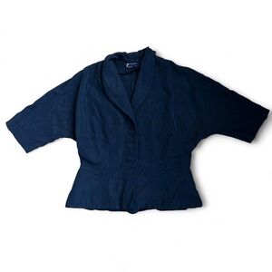 Black vintage jacket with cinched waist , size medium